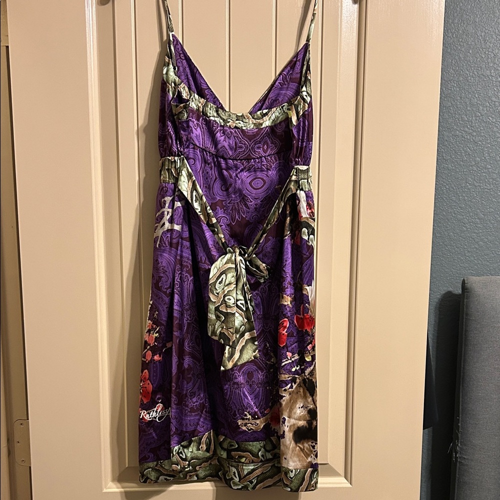 Purple and Green Floral Dress - Picture 2 of 2